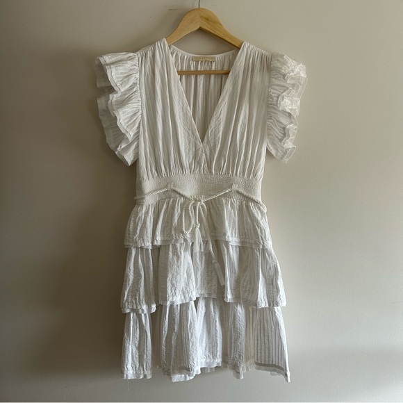 Ulla Johnson Camilla Mini Ruffle Dress Cowrie Size 2 - Picture 13 of 13